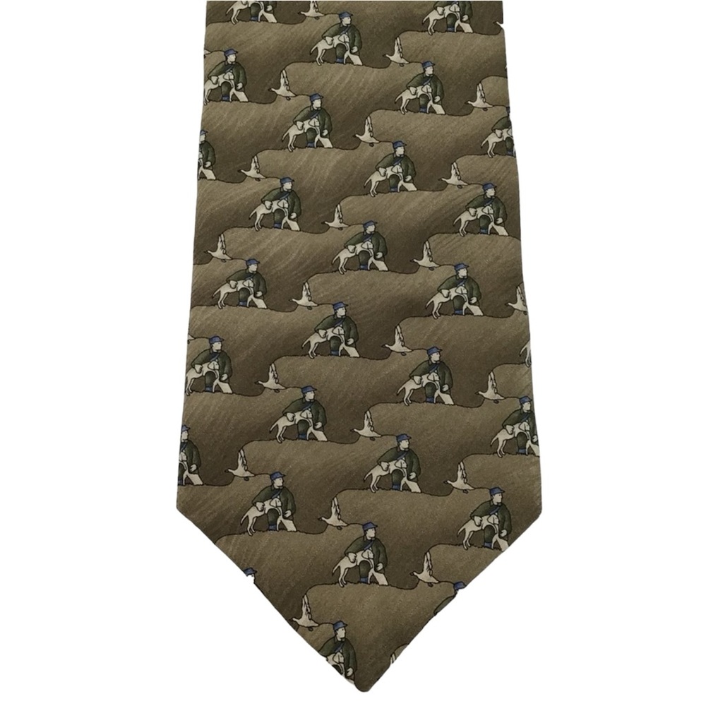 American Lifestyle Made In USA 100%‎ Silk Duck Hunter Hunting Dog Neck Tie